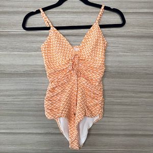 Nicholas Swim One Piece Orange/White XS (NWOT)